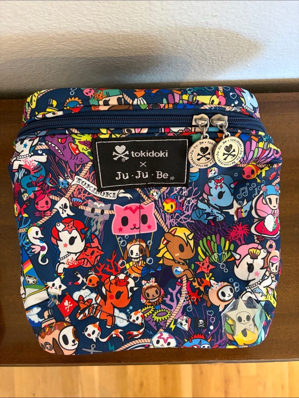 tokidoki x Ju-Ju-Be Sea Punk Navy Sea Creatures Zip Top Bag